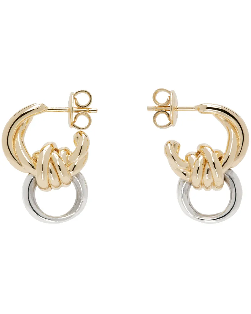 Bottega Veneta Silver & Gold Knot Earrings 8119