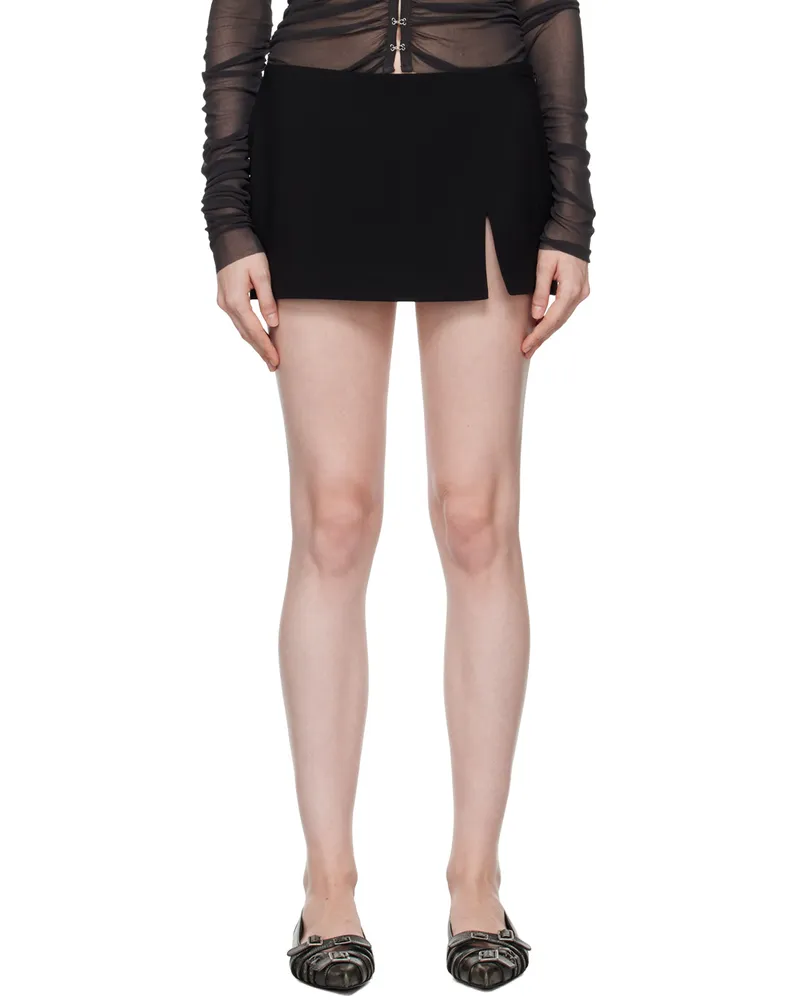 Acne Studios Black Satin-Lined Wool Miniskirt 900
