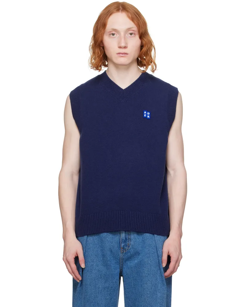 Adererror Navy Significant Tag Vest Navy