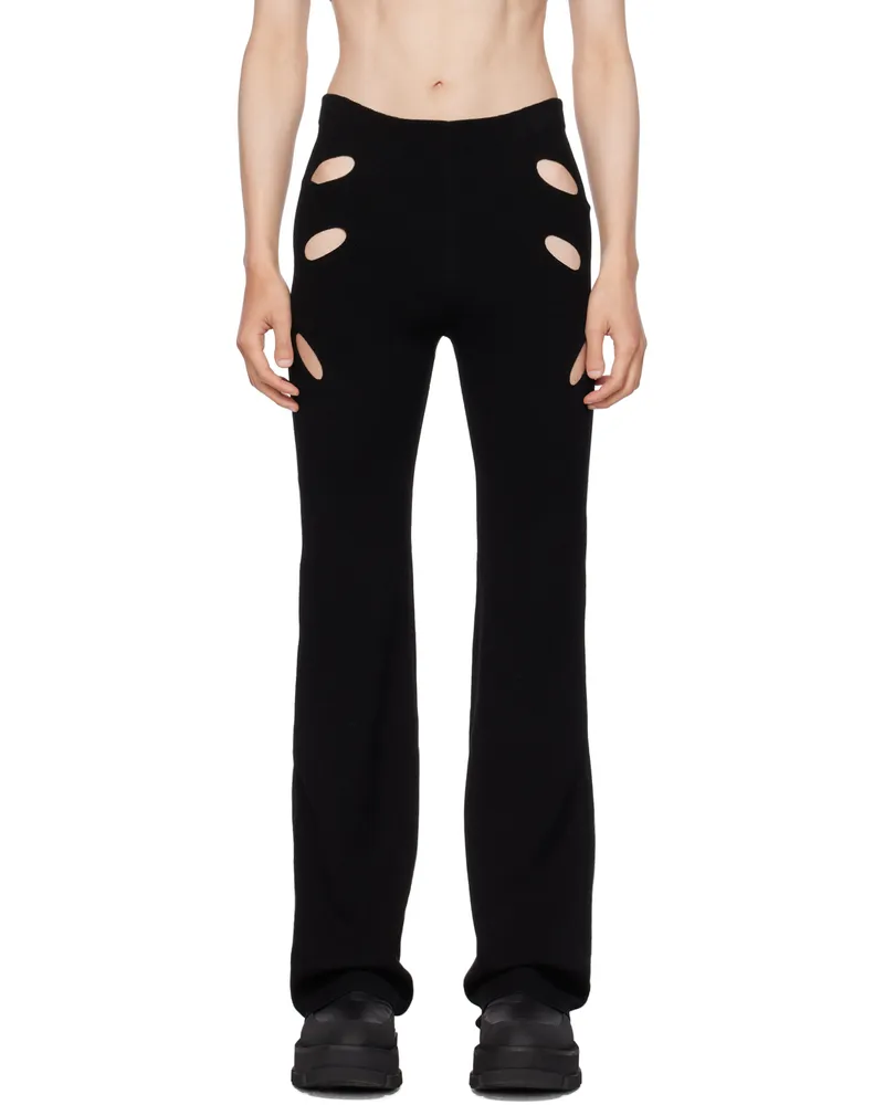 Dion Lee SSENSE Exclusive Black Lock Slit Trousers Black