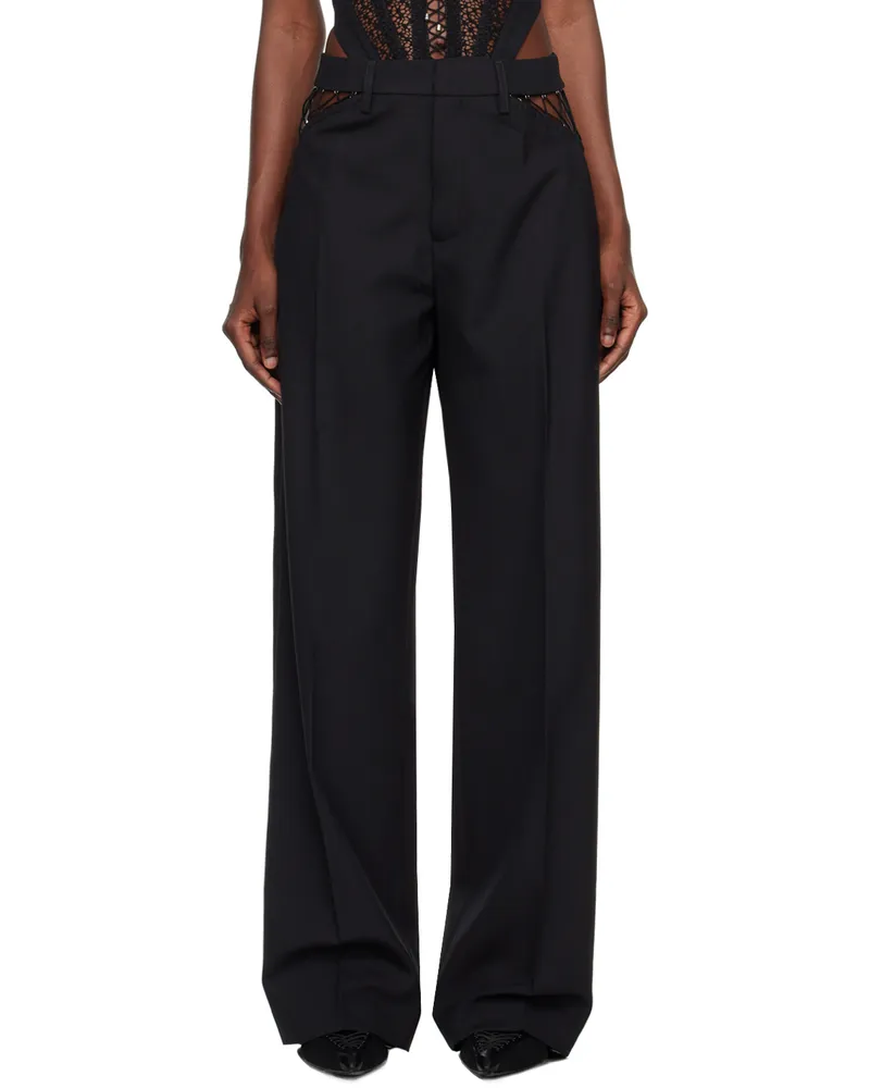 Dion Lee Black Picot Trousers Black