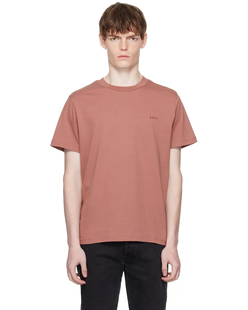 A.P.C. Pink Standard 'APC' Brodé T-shirt Fae