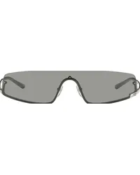 Gucci Silver Mask-Shaped Sunglasses Silver-silver-grey