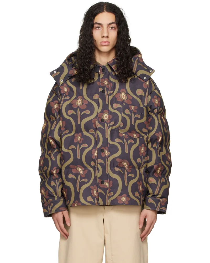 Jacquemus Multicolor Le Papier 'La Doudoune Chemise' Puffer Jacket Print