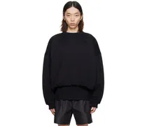 Black Bungee-Style Drawstring Sweatshirt