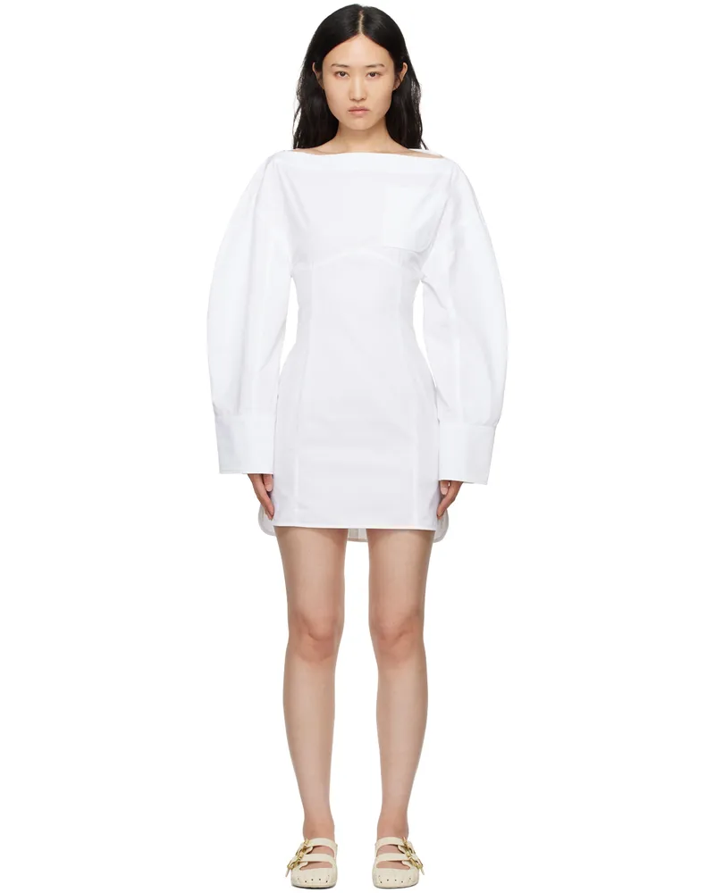 Jacquemus White La Casa 'La robe chemise Casaco' Minidress 100