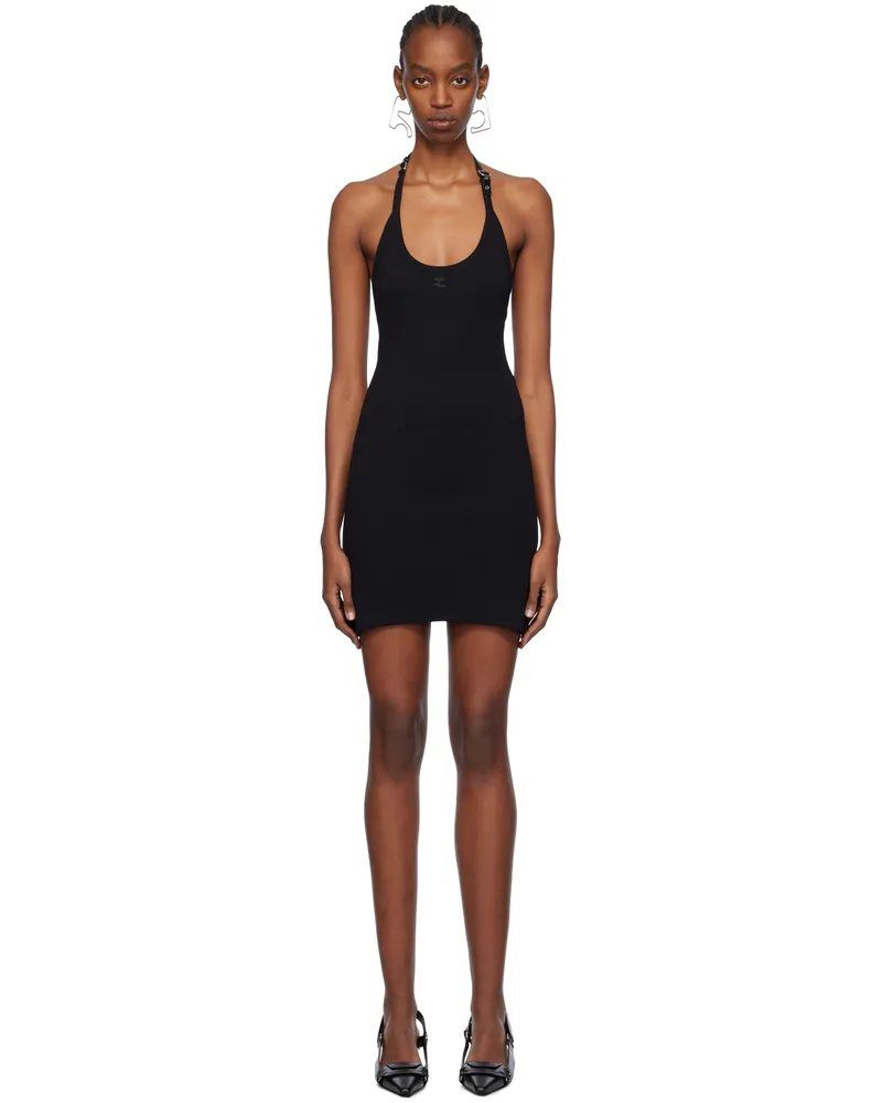 Courrèges Black Holistic Buckle 90's Minidress 9999