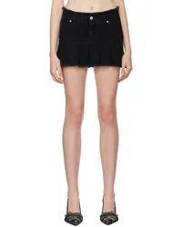 MISBHV Black Pleated Denim Miniskirt Washed