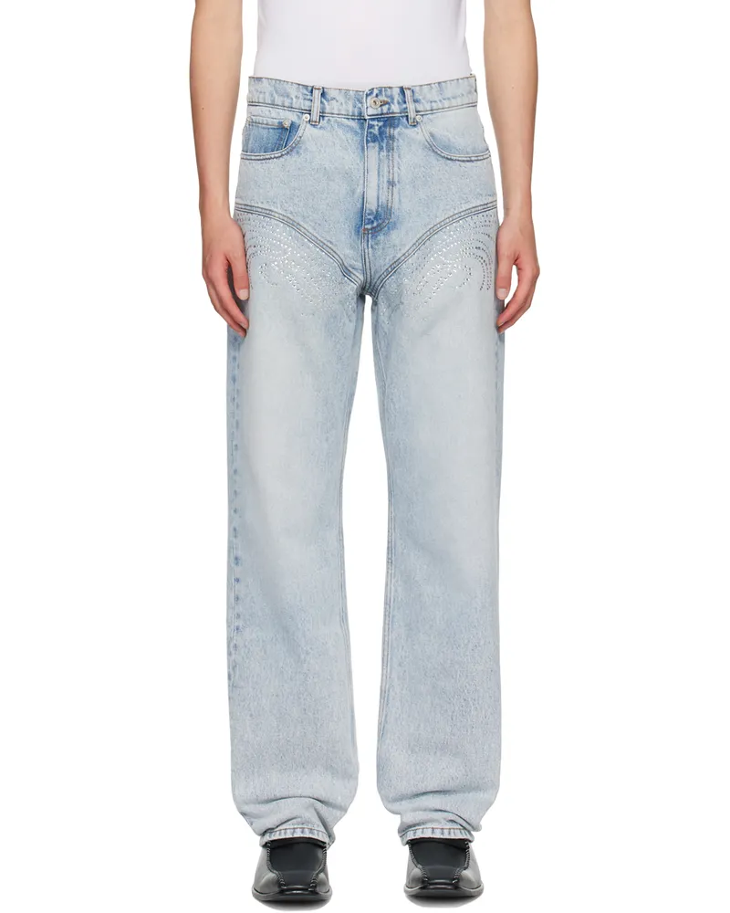 Y/PROJECT SSENSE Exclusive Blue Crystal Jeans Ice