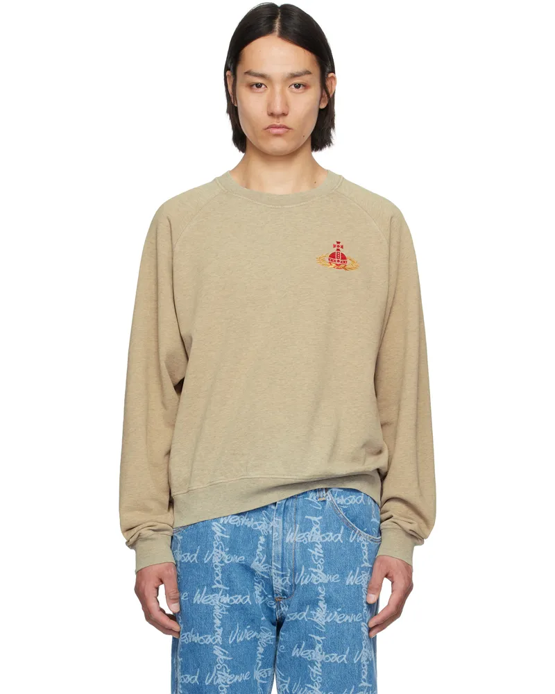 Vivienne Westwood Beige Overdye Raglan Sweatshirt Ss25-c402