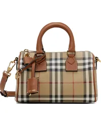 Burberry Beige Mini Check Bowling Bag Vntg