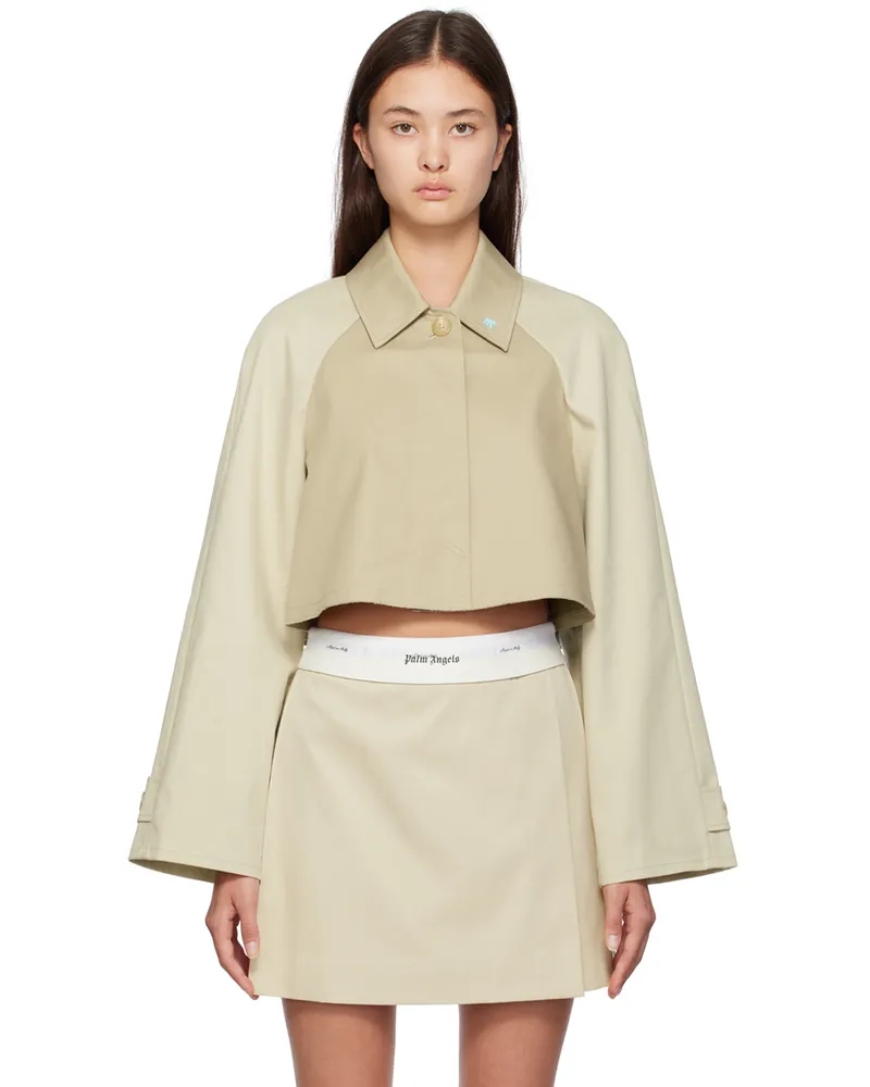 Palm Angels Beige Cropped Jacket Off