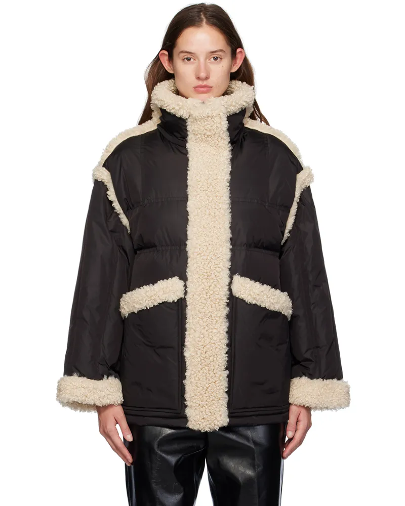 STAND Black Dorothy Faux-Shearling Down Jacket 89110