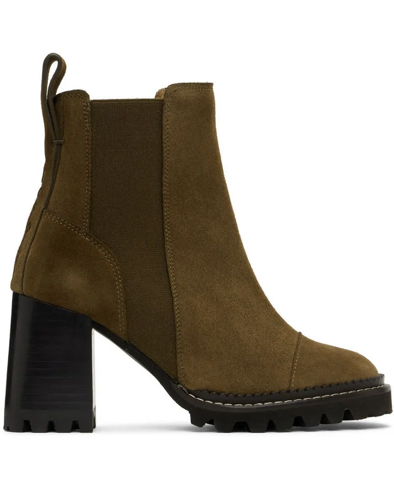 See by Chloé Khaki Mallory Ankle Boots 252