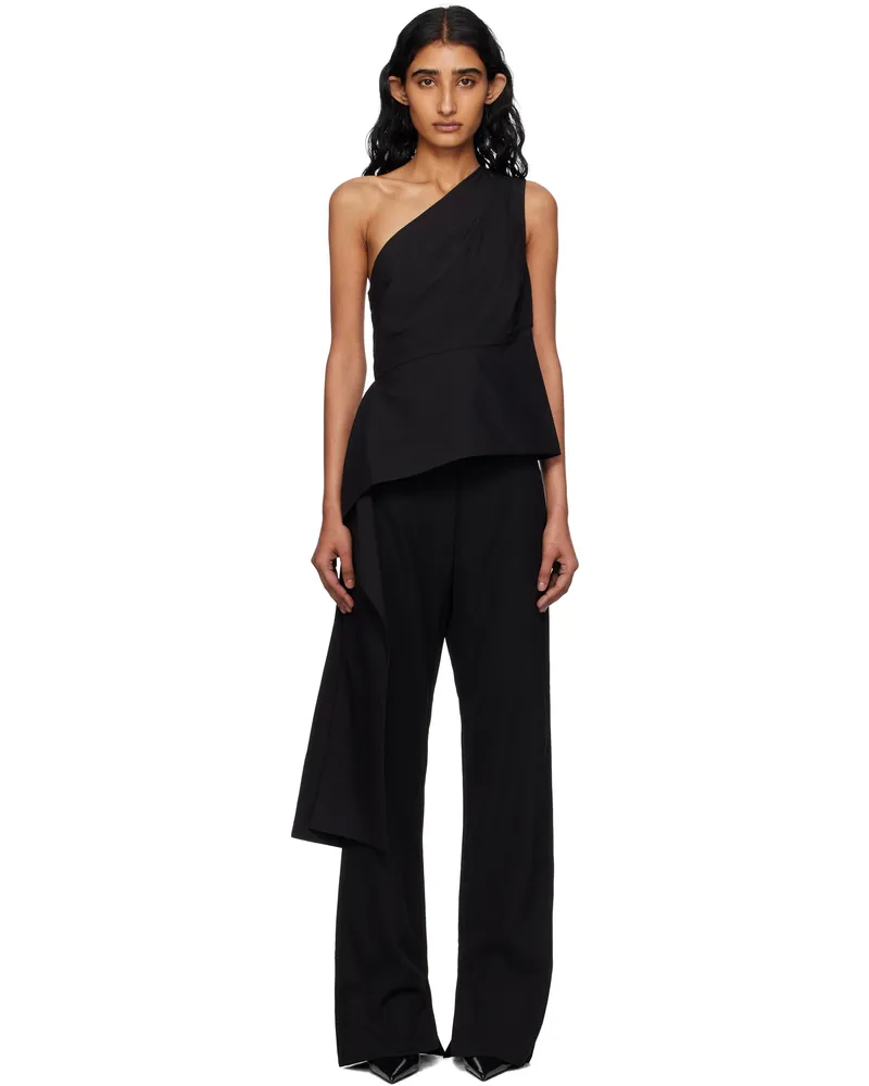 St. Agni Black Asymm Origami Top Black