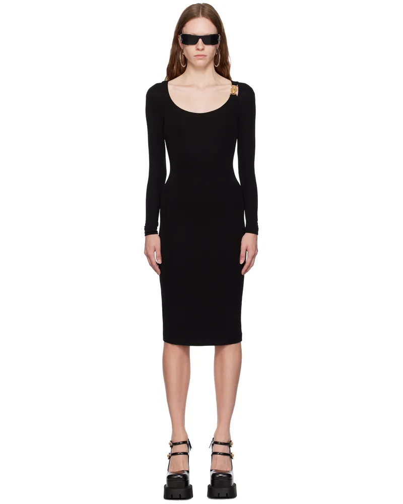 Versace Black Medusa '95 Midi Dress 1b000