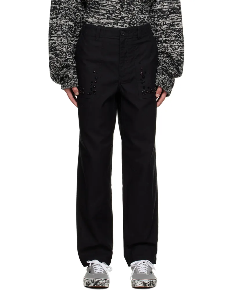 Undercover Black Beaded Trousers Black