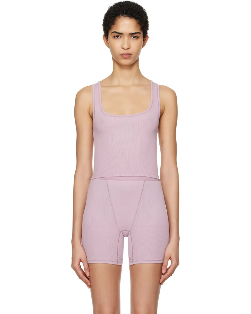 SKIMS Purple Cotton Rib Tank Top Dusk