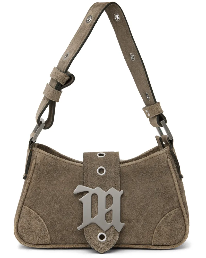 MISBHV Taupe Suede Small Bag Crack