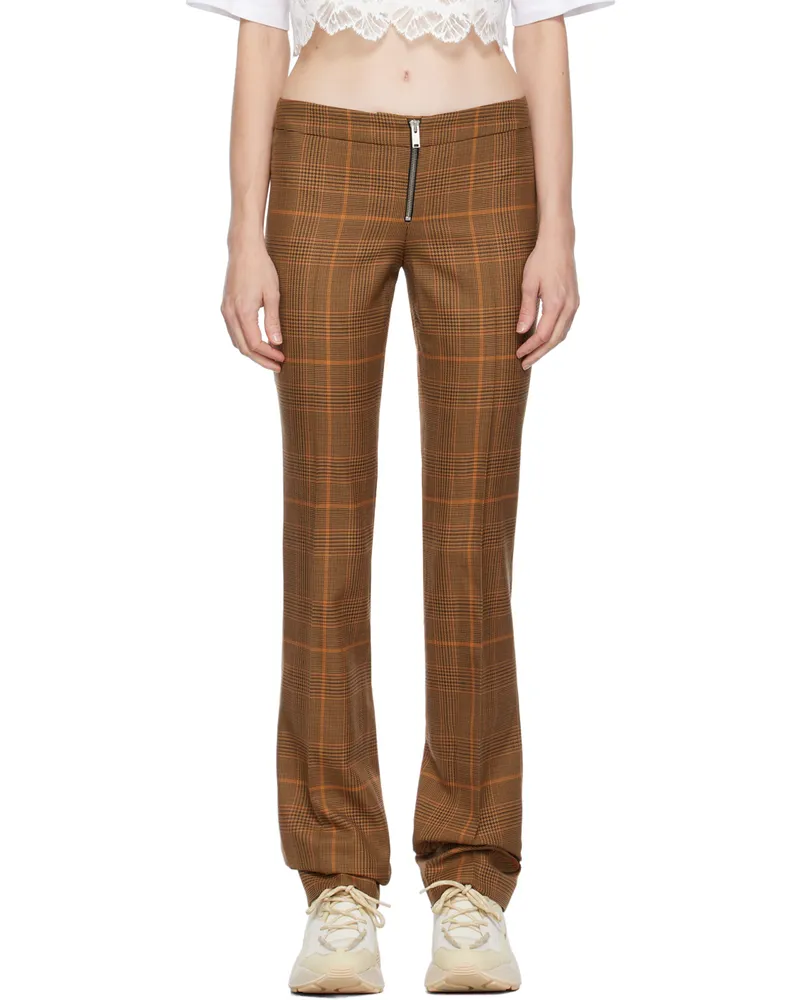 Stella McCartney Brown Exposed Zip-Fly Trousers 5613