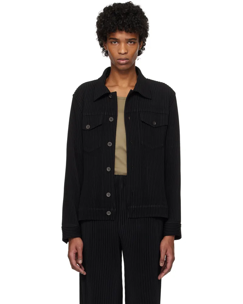 Issey Miyake Black 'Wool Like' Light Jacket 15-black