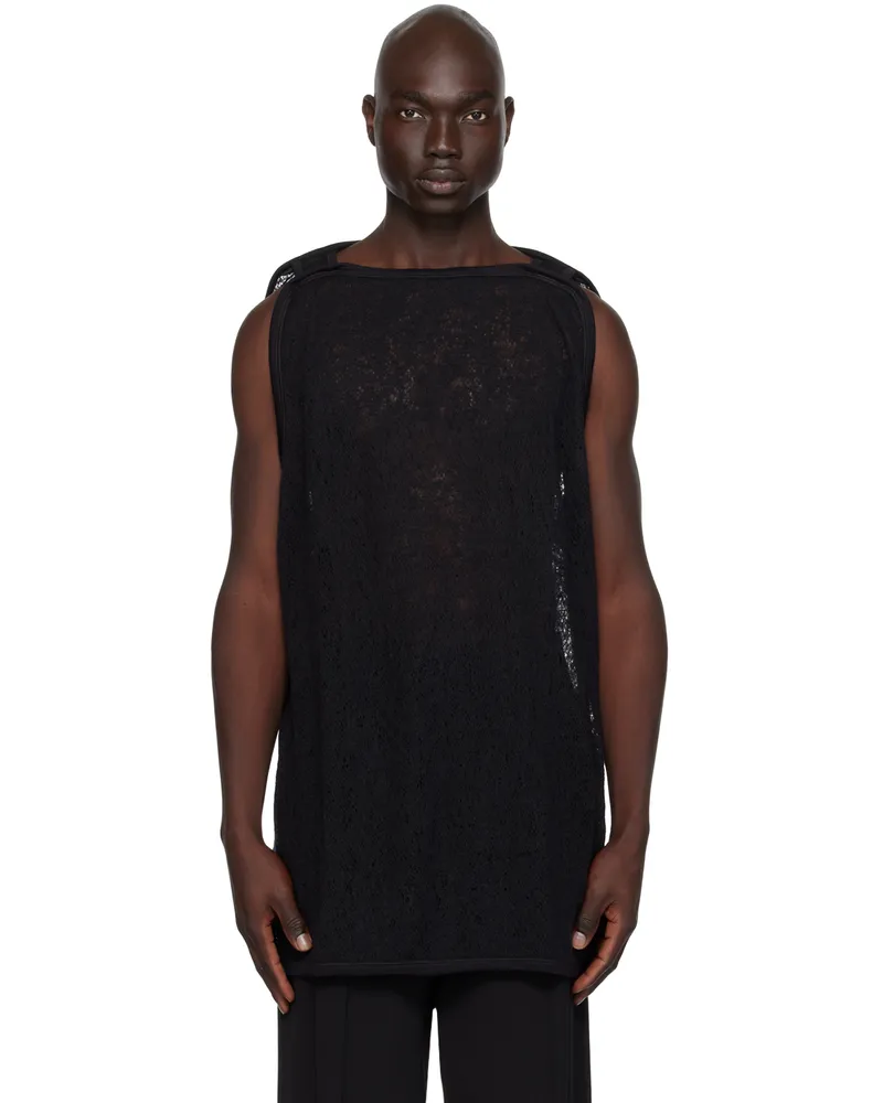 NICOLAS ANDREAS TARALIS Black Boat Neck Tank Top 0