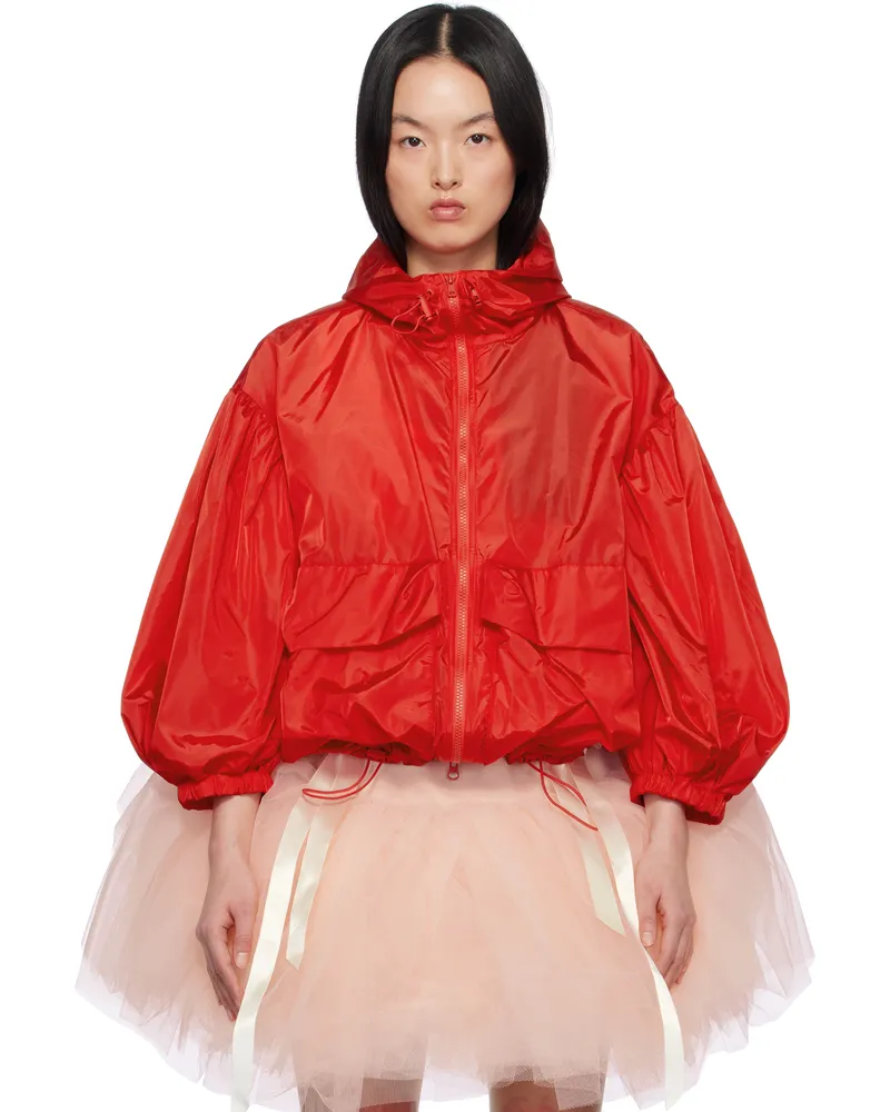 Simone Rocha Red Cargo Pocket Puff Sleeve Drawstring Jacket Red