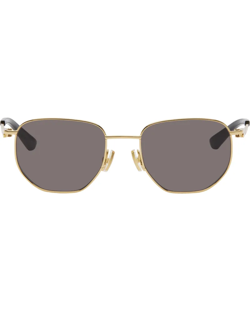 Bottega Veneta Gold Split Metal Sunglasses 005