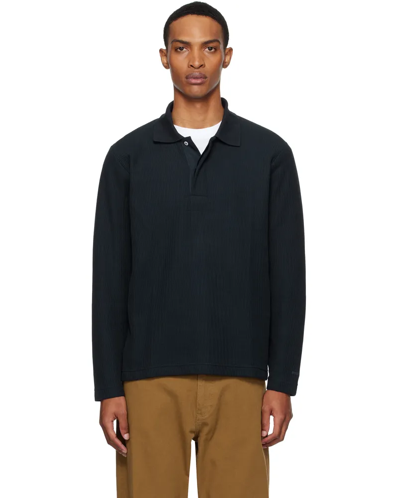 Norse Projects Navy Ruben Double Face LS Polo Dark