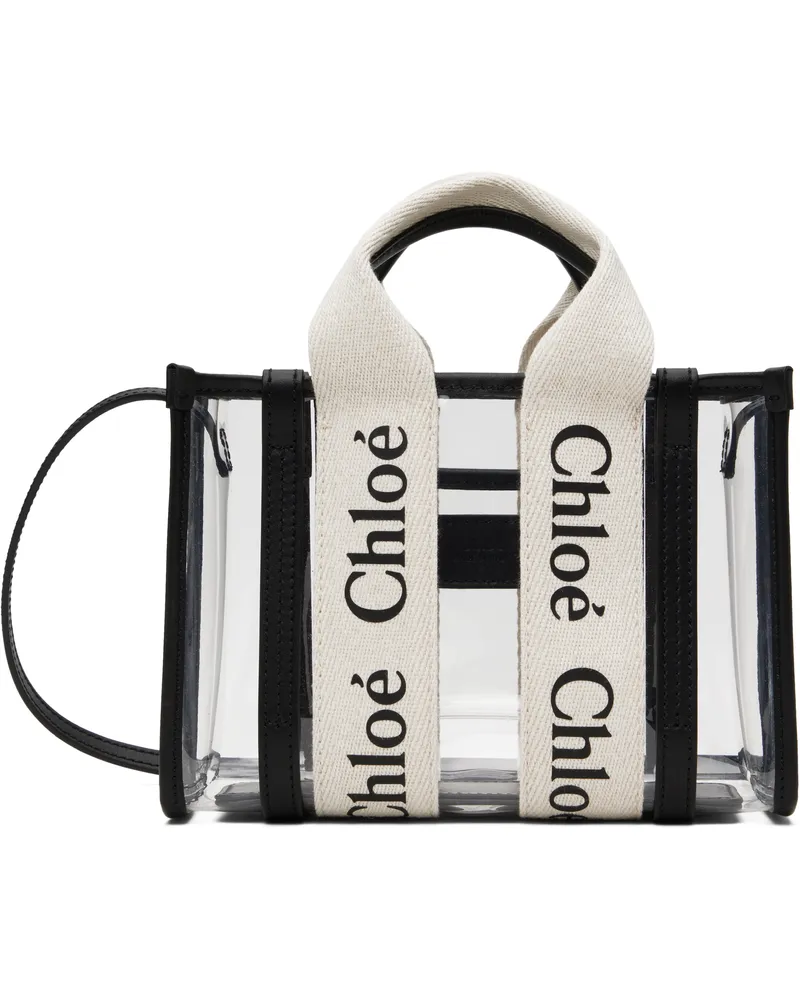 Chloé Off-White & Black Woody Tote 101