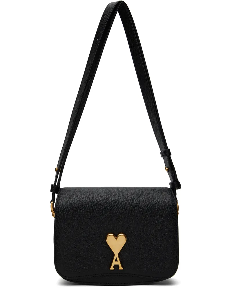 AMI Paris Black Leather Paris Paris Bag Black
