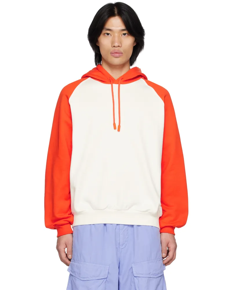 SUNNEI White & Orange Raglan Hoodie Dust
