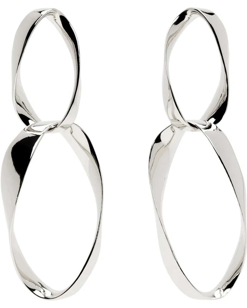 Isabel Marant Silver Long Twisted Earrings Silver