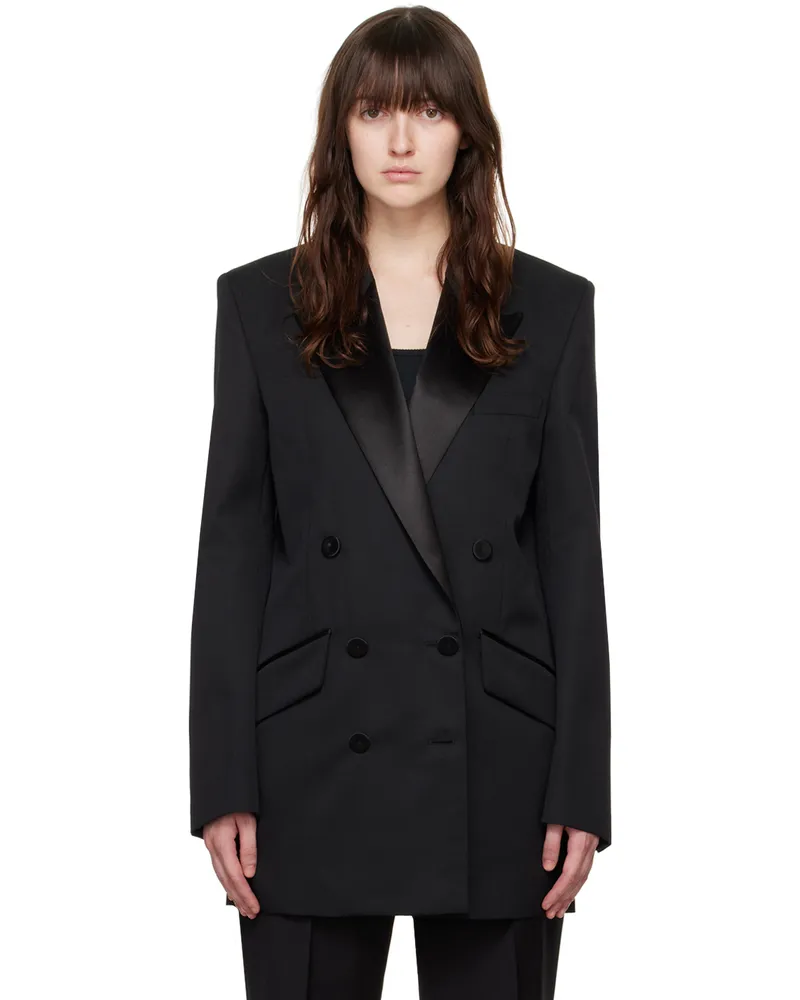 Givenchy Black Double-Breasted Blazer 001-black