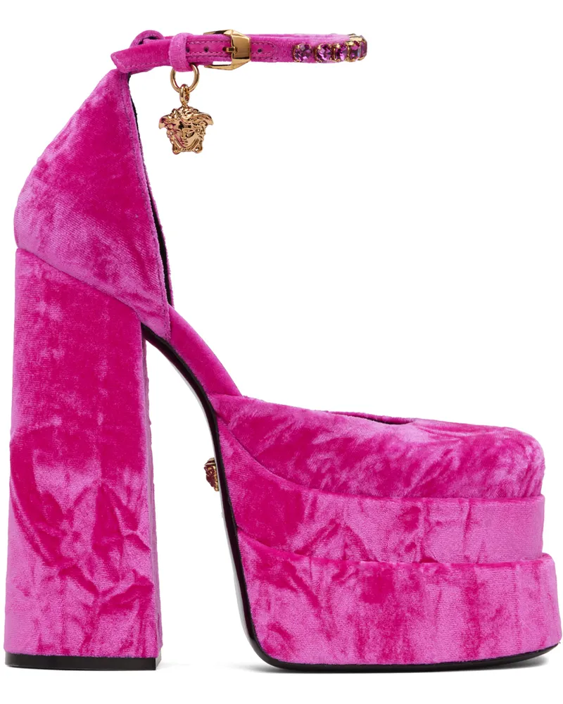 Versace Pink Medusa Aevitas Platform Pumps 1pk3v