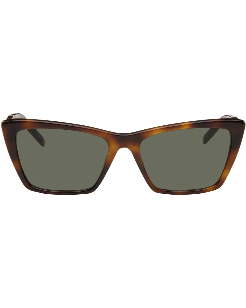 Saint Laurent Brown SL 737 Mica Thin Sunglasses 003