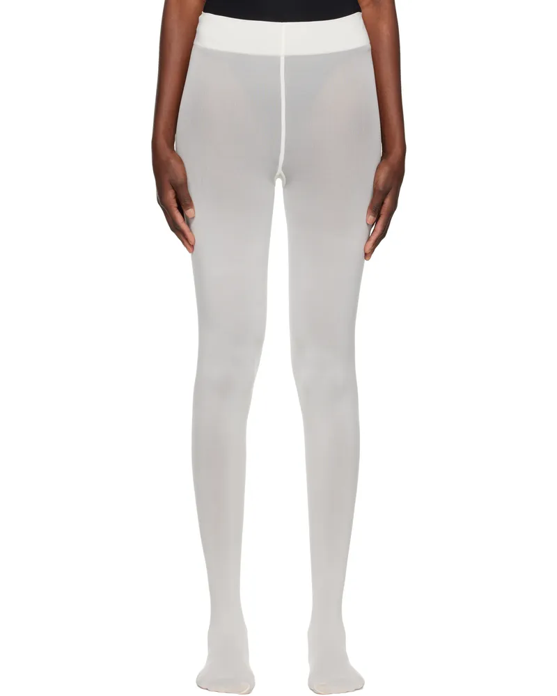 Wolford Off-White Velvet de Luxe 66 Tights 1180