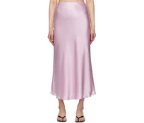 Purple Bias-Cut Midi Skirt