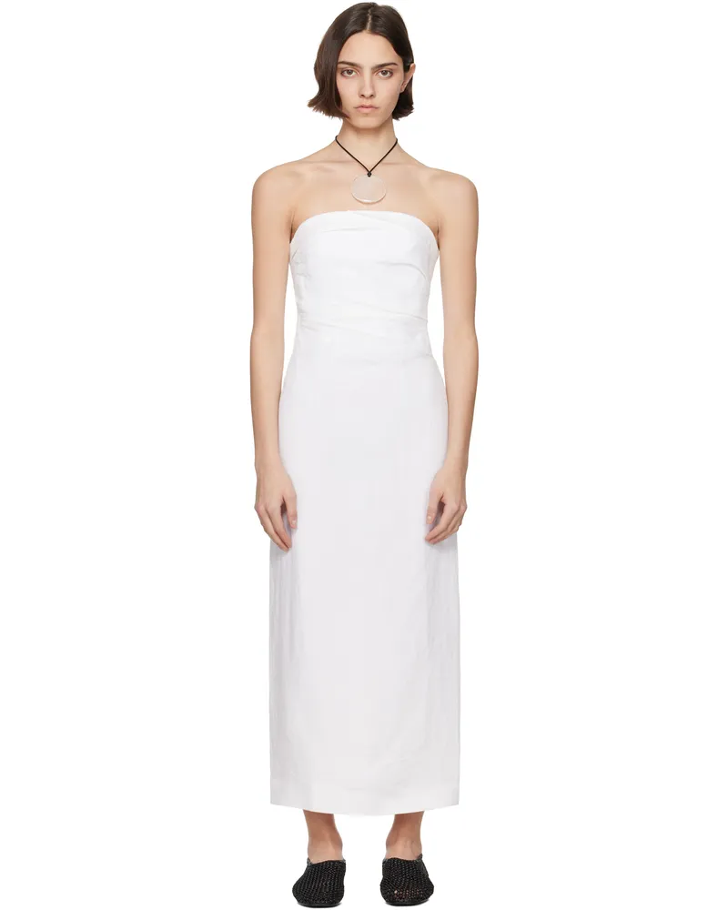 TOVE White Sabella Midi Dress White