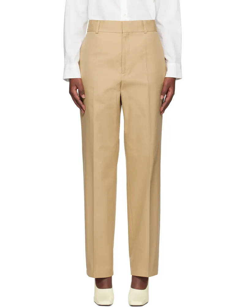 Filippa K Beige Tailored Cotton Trousers 9558