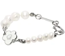 Silver Flower & Pearl Bracelet