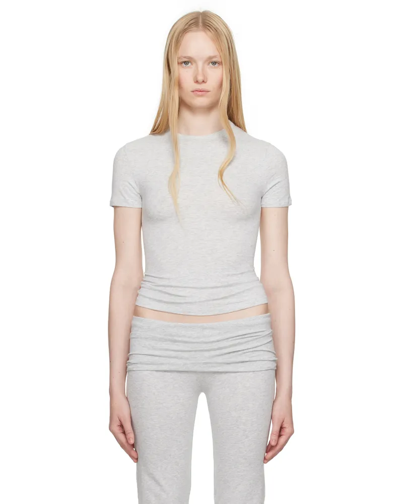 SKIMS Gray Cotton Jersey T-shirt Light