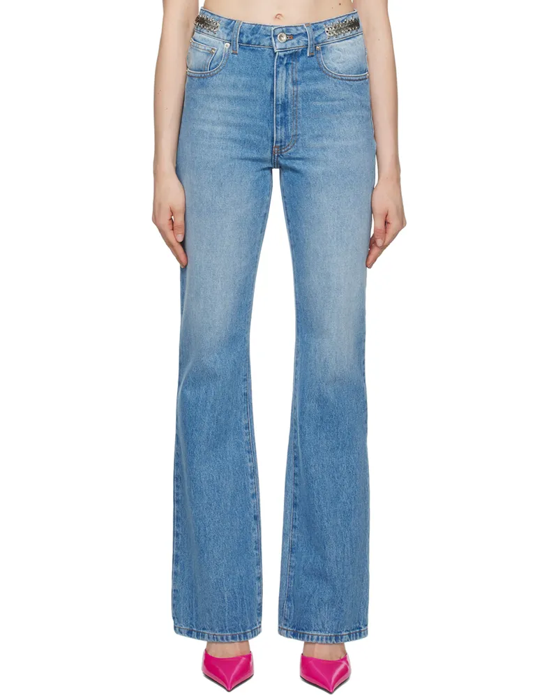 Paco Rabanne Blue Embellished Jeans M412