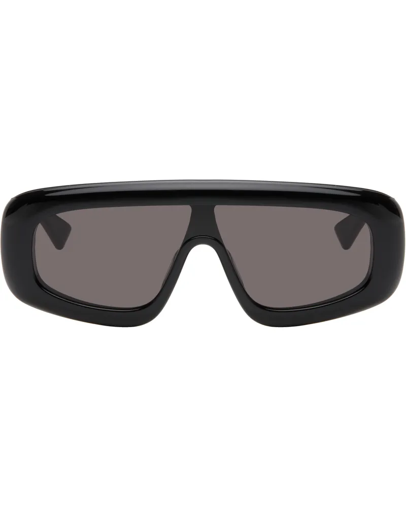 Bottega Veneta Black Curvy Mask Acetate Sunglasses 001