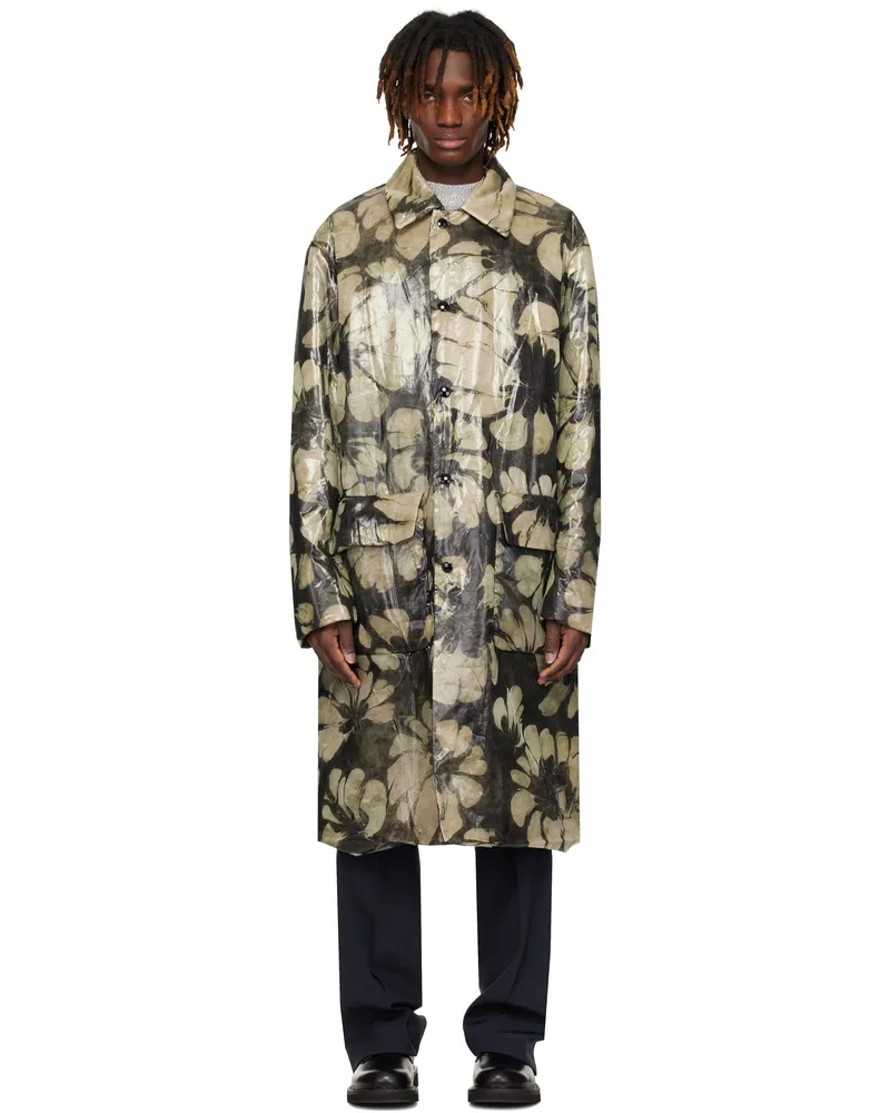 Dries van Noten Green Loose Fit Mac Coat 604
