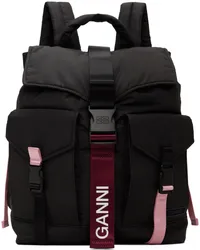 Ganni Black Tech Backpack Black