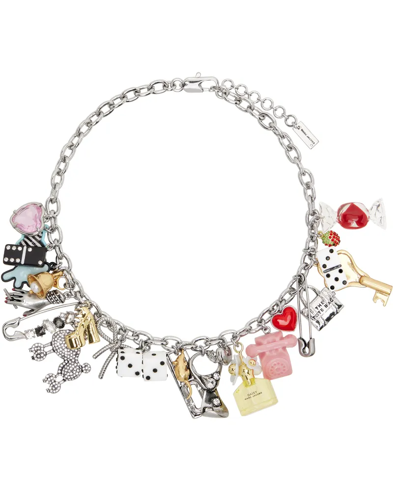 Marc Jacobs Silver 'The Sticker Charm Statement' Necklace 098