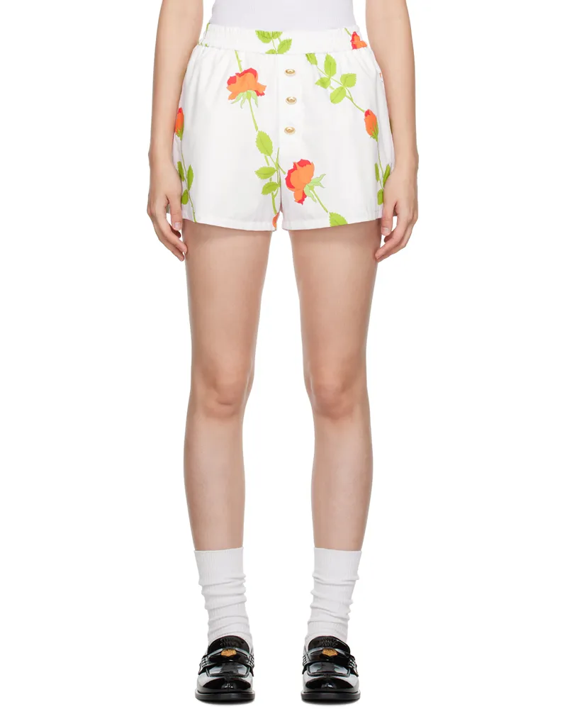 Tanner Fletcher White Winnie Boxer Shorts Orange