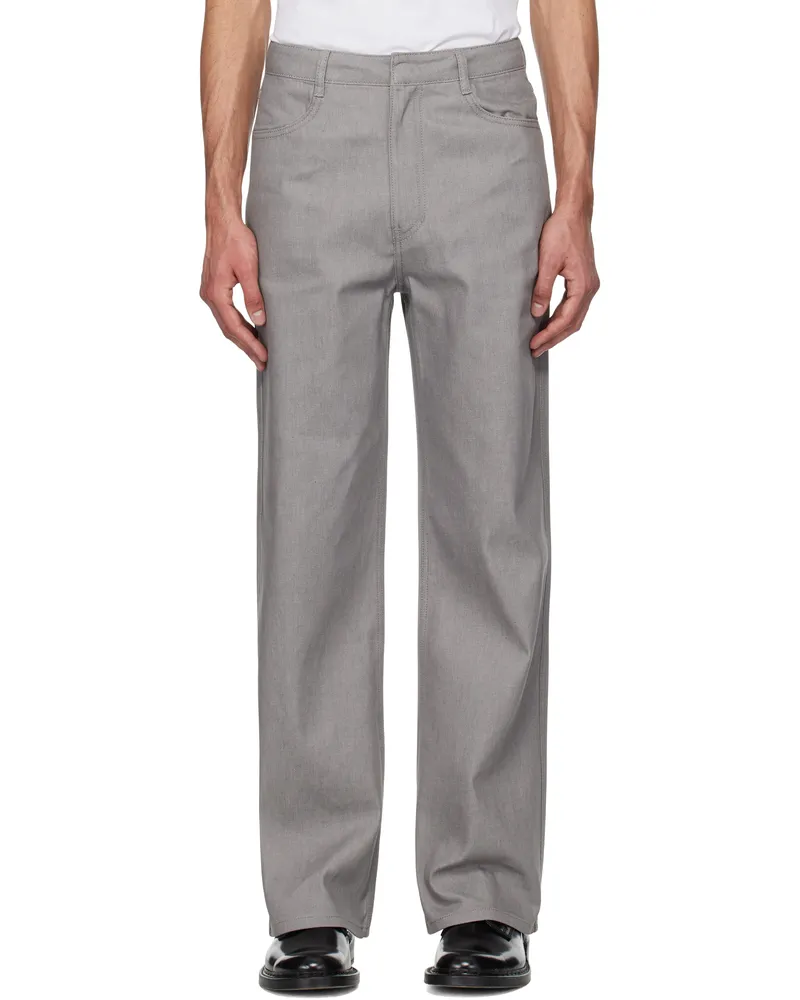 AMOMENTO Gray Indigo Jeans Light