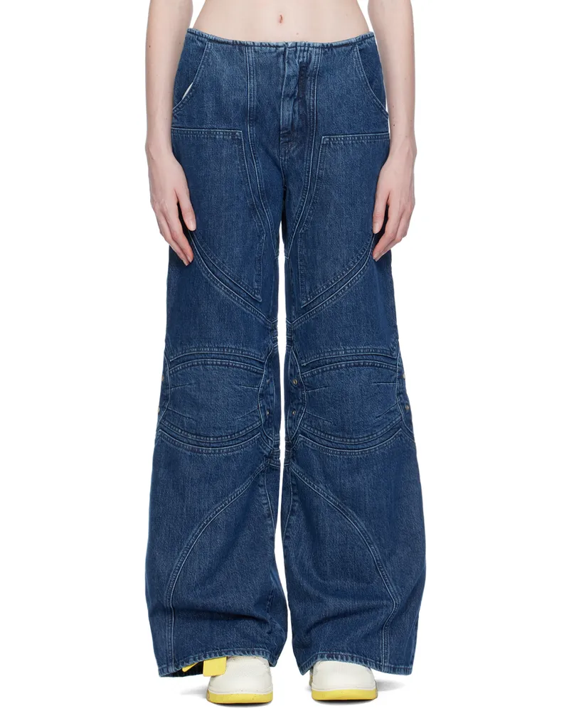 OFF-WHITE Navy Hammer Loop Jeans Blue